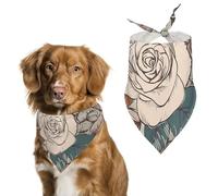Dog Bandanas with Retro Flower Pattern Printed Dog Scarf Dog Bibs Washable Polyester Handkerchief Scarf Triangle Bandana for Small Medium Large Dogs