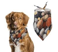 Dog Bandanas with Rocks and Pebbles Printed Dog Scarf Dog Bibs Washable Polyester Handkerchief Scarf Triangle Bandana for Small Medium Large Dogs