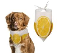 Dog Bandanas with Summer Lemon Printed Dog Scarf Dog Bibs Washable Polyester Handkerchief Scarf Triangle Bandana for Small Medium Large Dogs