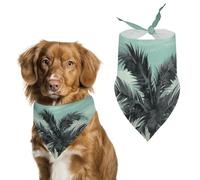 Dog Bandanas with Tropical Palm Tree Printed Dog Scarf Dog Bibs Washable Polyester Handkerchief Scarf Triangle Bandana for Small Medium Large Dogs