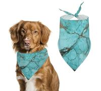 Dog Bandanas with Turquoise Marble Printed Dog Scarf Dog Bibs Washable Polyester Handkerchief Scarf Triangle Bandana for Small Medium Large Dogs