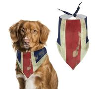 Dog Bandanas with Vintage Union Jack British Flag Printed Dog Scarf Dog Bibs Washable Polyester Handkerchief Scarf Triangle Bandana for Small Medium Large Dogs