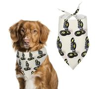 Dog Bandanas with Vinyl Records and Tapes Printed Dog Scarf Dog Bibs Washable Polyester Handkerchief Scarf Triangle Bandana for Small Medium Large Dogs