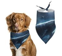 Dog Bandanas with Whales Traveling in Space Printed Dog Scarf Dog Bibs Washable Polyester Handkerchief Scarf Triangle Bandana for Small Medium Large Dogs
