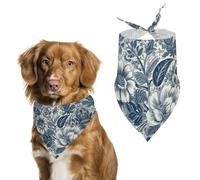 Dog Bandanas with White Blue Style Printed Dog Scarf Dog Bibs Washable Polyester Handkerchief Scarf Triangle Bandana for Small Medium Large Dogs