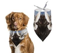 Dog Bandanas with White Dove Flying in The Sun Printed Dog Scarf Dog Bibs Washable Polyester Handkerchief Scarf Triangle Bandana for Small Medium Large Dogs