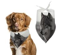 Dog Bandanas with Wolf On The Grass Printed Dog Scarf Dog Bibs Washable Polyester Handkerchief Scarf Triangle Bandana for Small Medium Large Dogs