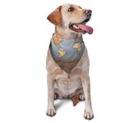 Dog Bandanas,World Map Breathable Pet Scarf, Adjustable Washable Polyester Bandana for Small Medium Large Dogs and Cats, Soft Daily Fashion & Photo Prop Accessory for Boy Girl Puppy