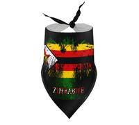 Dog Bandanas Zimbabwe Zimbabwean Flag America Eagle Puppy Pet V-Neck Bibs Scarf Triangle Adjustable Kerchief Accessories for Small Medium Large Puppy Cat