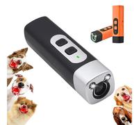 Dog Bark Deterrent Device with LED Flashlight, Ultrasonic Anti Barking Device for Dogs, Indoor Outdoor Use Rechargeable, Suitable for Training to Improve Bad Behavior (Black)