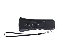 Dog Barking Control Device Ultrasonic Anti Barking Trainer for Outdoor Use Portable Double Head LED Black 13.7x5.5x2.5cm