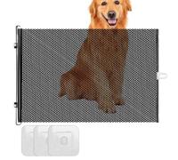Dog Barrier, Pet Gate, Adjustable Safety Screen, Wall Mounted Enclosure Guard, Mesh Fence for Outdoor, House, Doorways, Stairways, Play, Rest, , Kids, Puppy, Pet, Room Divider