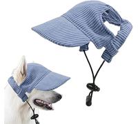 Dog Baseball Cap Adjustable Sun Hat with Ear Holes, Summer Beach Visor for Small Medium Large Dogs, Lightweight Breathable Puppy Hat for Outdoor Walks & Travel (Light blue, M)