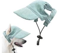 Dog Baseball Cap Adjustable Sun Hat with Ear Holes, Summer Beach Visor for Small Medium Large Dogs, Lightweight Breathable Puppy Hat for Outdoor Walks & Travel (Green, M)