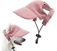 Dog Baseball Cap Adjustable Sun Hat with Ear Holes, Summer Beach Visor for Small Medium Large Dogs, Lightweight Breathable Puppy Hat for Outdoor Walks & Travel (Pink, L)