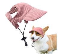 Dog Baseball Cap, Dog Sun Hat, Summer Dogs Sun Protection Hat, Adjustable Pet Baseball Cap, Visor Cap with Ear Holes, Breathable Visor Caps for Puppy Small Medium Large Dogs (Pink, M)