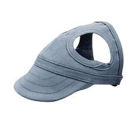 Dog Baseball Cap Tie Dye Summer Hat with Ear Holes Adjustable Pet Sunbonnet Canvas Sun Outdoor Travel Sport (Deep Blue, XL)