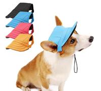 Dog Baseball Cap with Ear Holes - Adjustable Sun Hat for Small, Medium & Large Dogs | Summer Beach Visor Hat | Puppy Hats for Outdoor (Blue, L(Please see the size chart to place your order)