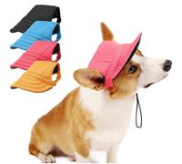Dog Baseball Cap with Ear Holes - Adjustable Sun Hat for Small, Medium & Large Dogs | Summer Beach Visor Hat | Puppy Hats for Outdoor (Red, M(Please see the size chart to place your order))