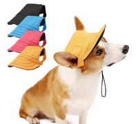 Dog Baseball Cap with Ear Holes - Adjustable Sun Hat for Small, Medium & Large Dogs | Summer Beach Visor Hat | Puppy Hats for Outdoor (Yellow, S(Please see the size chart to place your order))