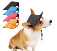 Dog Baseball Cap with Ear Holes - Adjustable Sun Hat for Small, Medium & Large Dogs | Summer Beach Visor Hat | Puppy Hats for Outdoor (Black, L(Please see the size chart to place your order)