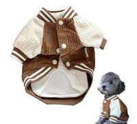 Dog Baseball Jacket - Small Dogs Clothes with Raglan Sleeves Cute Sporty Dog Coat for Puppies Poodle Bichon Frise Daily Outfit Brown XL