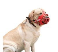 Dog Basket Muzzle, Adjustable Silicone Cage Dog Muzzle For Medium To Large Dogs Red, Black Sizes 1#-6#(Red,2#)
