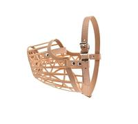 Dog Basket Muzzle, Soft Breathable Rubber, Adjustable Leather Strap, Size 4, Prevents Chewing and Barking, for 10kg Dogs