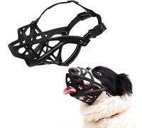 Dog Basket Muzzles, Upgraded Soft Breathable Cage Muzzle for Small Medium Large Dogs Allows Drinking Panting Feeding, Adjustable Heavy Duty Dog Mouth Guard to Stop Biting Barking Chewing Black S