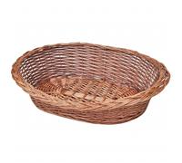 Dog Basket Willow Natural 90x65cm Lightweight Cozy Bed for Medium Dogs 14/20cmHt