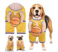 Dog Basketball Costume with Ball,Dog Basketball Player Costume,Dogs Halloween Ball Costumes Holding Halloween Outfit,Pet