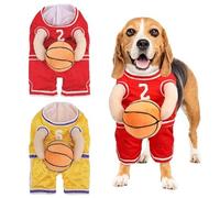 Dog Basketball Costume with Ball,Dog Basketball Player Costume,Dogs Halloween Ball Costumes Holding Outfit,Pet Halloween
