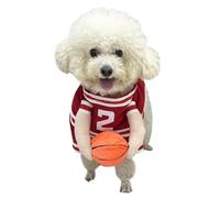 Dog Basketball Player Costume - Dog Halloween Costumes with Ball, Funny Basketball Dog Costume, Funny Pet Costumes, Cute Dog Basketball Uniform, Basketball Clothes for Halloween, White