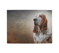 Dog Basset Hound,500 Pieces Puzzles for Adults-Wooden Jigsaw Puzzle for Adults Elderly