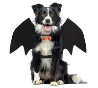 Dog Bat Costume, Dog Bat Wings with Pumpkin Bell, Dogs Halloween Costumes, Adjustable Dogs Wings for Small Medium Large, Funny Puppy Wing Halloween Party Decoration, Pet Bats Costume,L