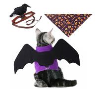 Dog Bat Costume Halloween Clothes - Cat Dress Up Outfit, Pet Party Apparel | Cosplay Animal Accessories Celebration, Funny Small Kitten Puppy Outfit Costume with Scarf Headwear Accessory Equipment