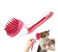 Dog Bath Brush - 2-in-1 Pet Grooming Massager, Gentle Silicone Bristles 19*7*9.5 cm | Bath Accessories with Shampoo Reservoir for Dogs, Cats, Puppies, Kittens, Small Pets, Effective for Cleaning and