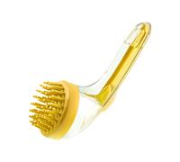 Dog Bath Brush, Cat Dog Massage Brush, Soft Silicone Scrubber with Built-in Soap Dispenser, Gentle Grooming Tool for Pets at Home Travel or Professional Pet Care, Yellow