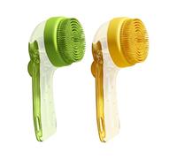 Dog Bath Brush - Dog Shampoo Brush | Gentle Wash with Handle | Pet Supplies for Conditioner | Long & Short Hair Grooming Shower, Bath Accessories Pair