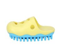 Dog Bath Brush, Eccentric Slipper Shaped Dogs Shampoo Brush, Material, Pet Bathing Massage Brushes with Soft Plum Blossom Bristles for Long Short Haired Dogs and Cats, 12x6cm