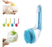 Dog Bath Brush, Pet Grooming Massage Scrubber for Long and Short Hair,Dog Shampoo Brush Bubble Maker,Dog Paw Washer, Dog Grooming Massage Brush Soft Silicone Bristle for Dogs Cats Shower (Blue)