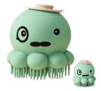 Dog Bath Brush Soft Octopus Shape Dog Shampoo Brush With Soap Dispenser, Bubble Brush For Dogs Cats, Puppy Pet Massage Grooming Brush Pet Shower Brush For Long Short Haired Dogs Cats 80x83 Mm