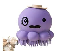 Dog Bath Brush Soft Octopus Shape Dog Shampoo Brush With Soap Dispenser, Bubble Brush For Dogs Cats, Puppy Pet Massage Grooming Brush Pet Shower Brush For Long Short Haired Dogs Cats 80x83 Mm