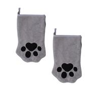 Dog Bath Gloves, 2 x Dog Wash Gloves, Reversible Bath Towel with Quick-Drying Function for On the Go, Travel & Daily Grooming for Short Hair Pets
