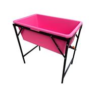Dog Bath Tub 90l Capacity With Drain Tap (fits spaniel size dog) Available With Stand or Freestanding Pink,Blue or Black (pink with stand)