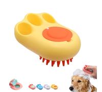 Dog Bathing Brush, Non-Slip Comfortable Pets Washing Brush With Shampoo Dispenser, Dogs Care Products For Poodles, Miniature Spitz, Dobermans, Golden Retrievers (Yellow)
