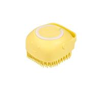Dog Bathing Brush Pet Massage Brush Shampoo Dispenser Soft Silicone Brush Rubber Bristle For Dogs And Cats Shower(Yellow)
