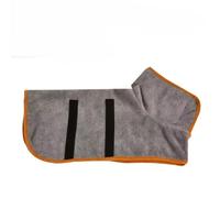 Dog Bathrobe for Large Dogs, Full Coverage Absorbent Quick-Dry Pet Towel Robe, Breathable Soft Dog Drying Coat After Bath, Shower or Swimming (Grey with Grey Trim, S - Suitable for 7-14 kg pets)