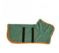 Dog Bathrobe for Large Dogs, Full Coverage Absorbent Quick-Dry Pet Towel Robe, Breathable Soft Dog Drying Coat After Bath, Shower or Swimming (Green, S - Suitable for 7-14 kg pets)
