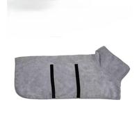 Dog Bathrobe for Large Dogs, Full Coverage Absorbent Quick-Dry Pet Towel Robe, Breathable Soft Dog Drying Coat After Bath, Shower or Swimming (Grey, S - Suitable for 7-14 kg pets)
